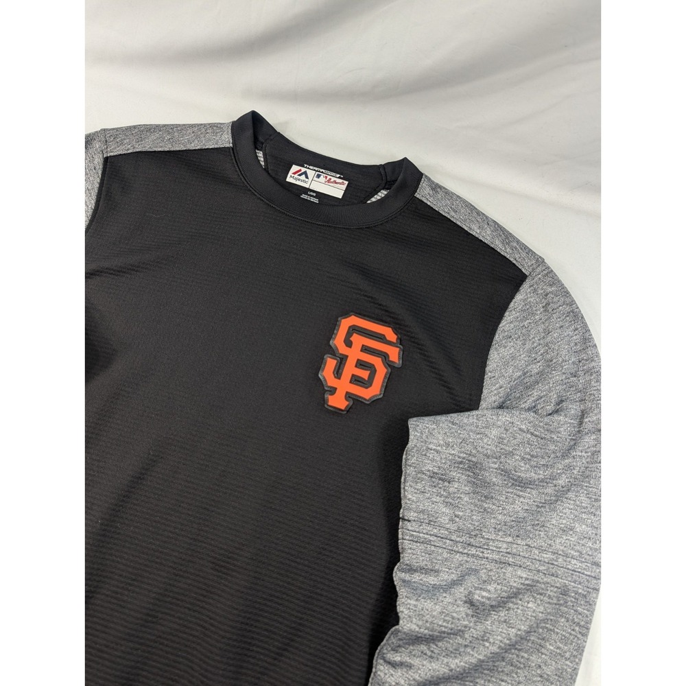 San Francisco Giants Mens Majestic Therma Base Sweatshirt MLB Textured Warm Up L
